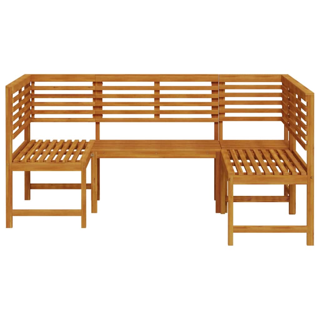 Tuinbankset 3 pcs Bruin Massief Acaciahout is nu te koop bij PeponiXL, paradijselijk wonen!