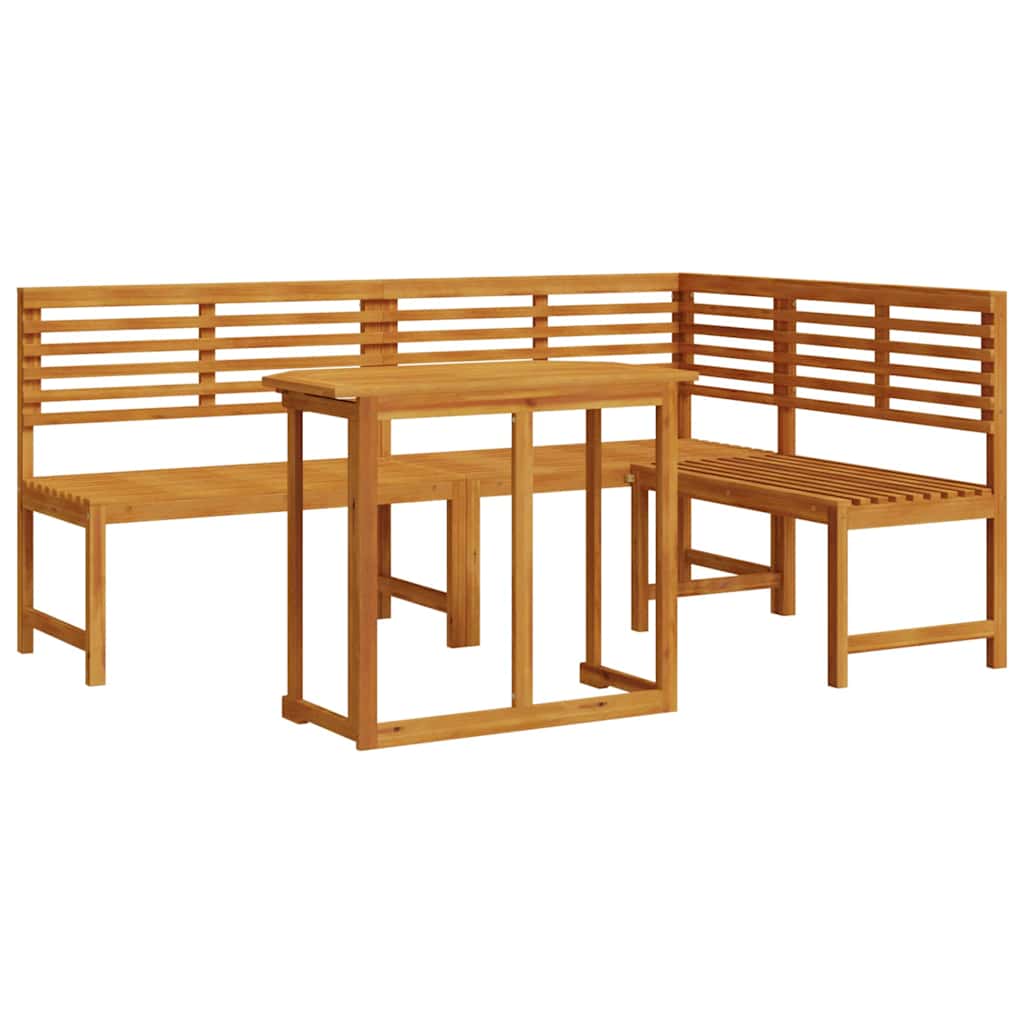 Tuinbankset 3 pcs Bruin Massief Acaciahout