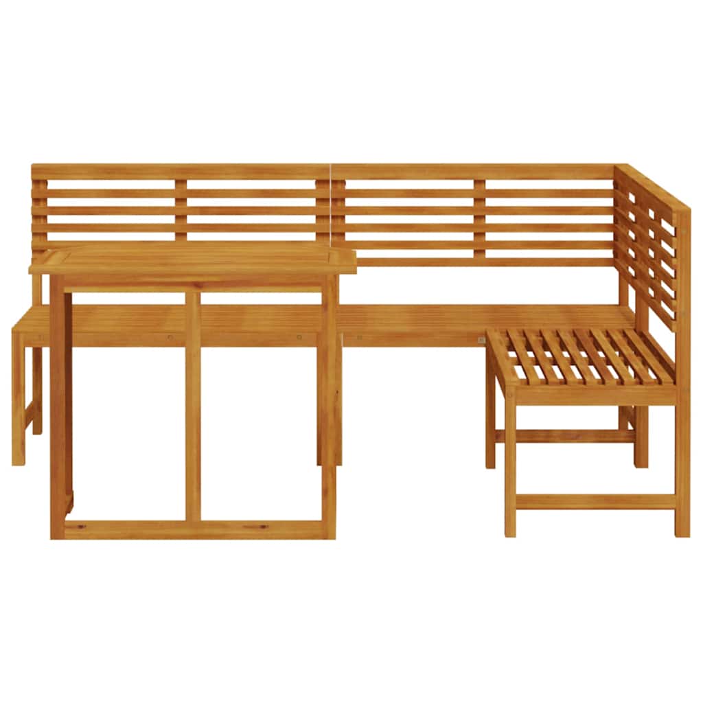 Tuinbankset 3 pcs Bruin Massief Acaciahout