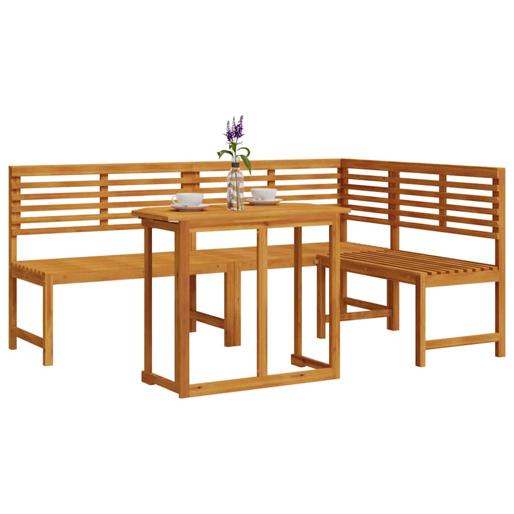 Tuinbankset 3 pcs Bruin Massief Acaciahout