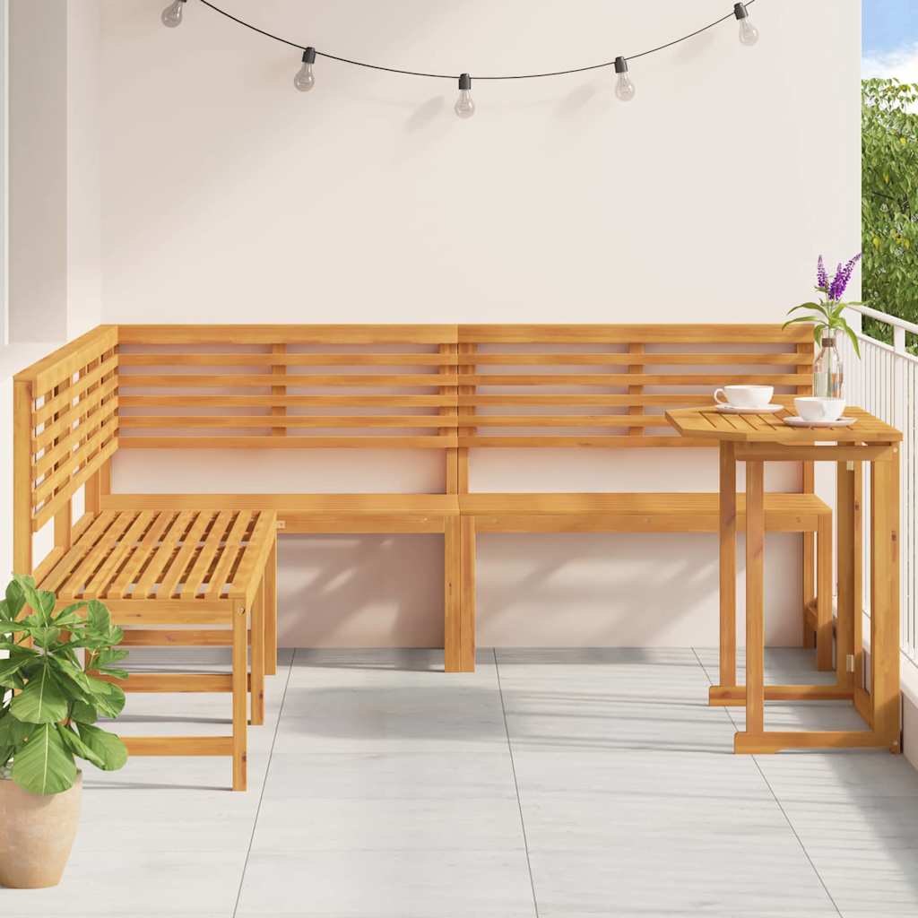 Tuinbankset 4 pcs Bruin Massief Acaciahout