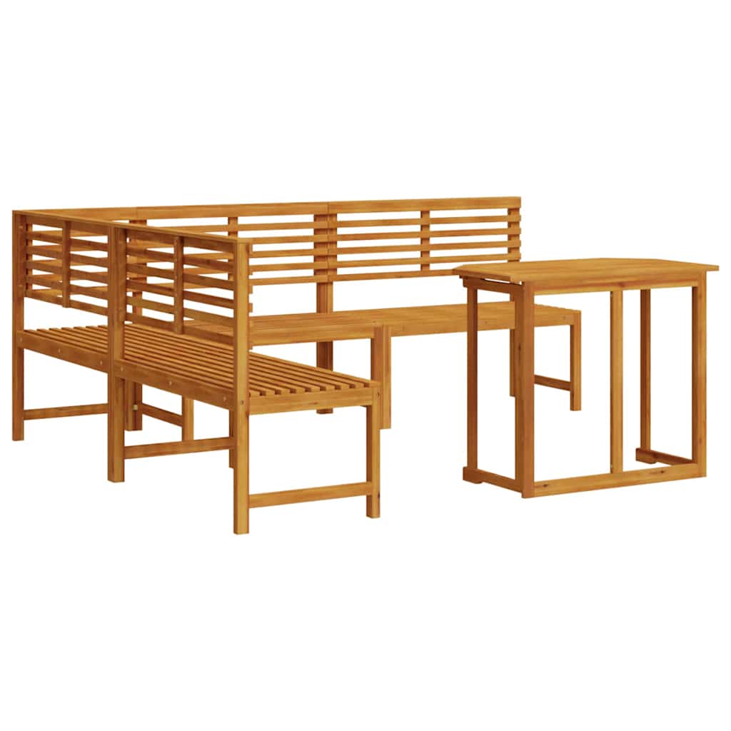 Tuinbankset 4 pcs Bruin Massief Acaciahout