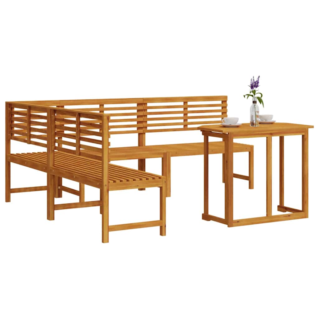 Tuinbankset 4 pcs Bruin Massief Acaciahout