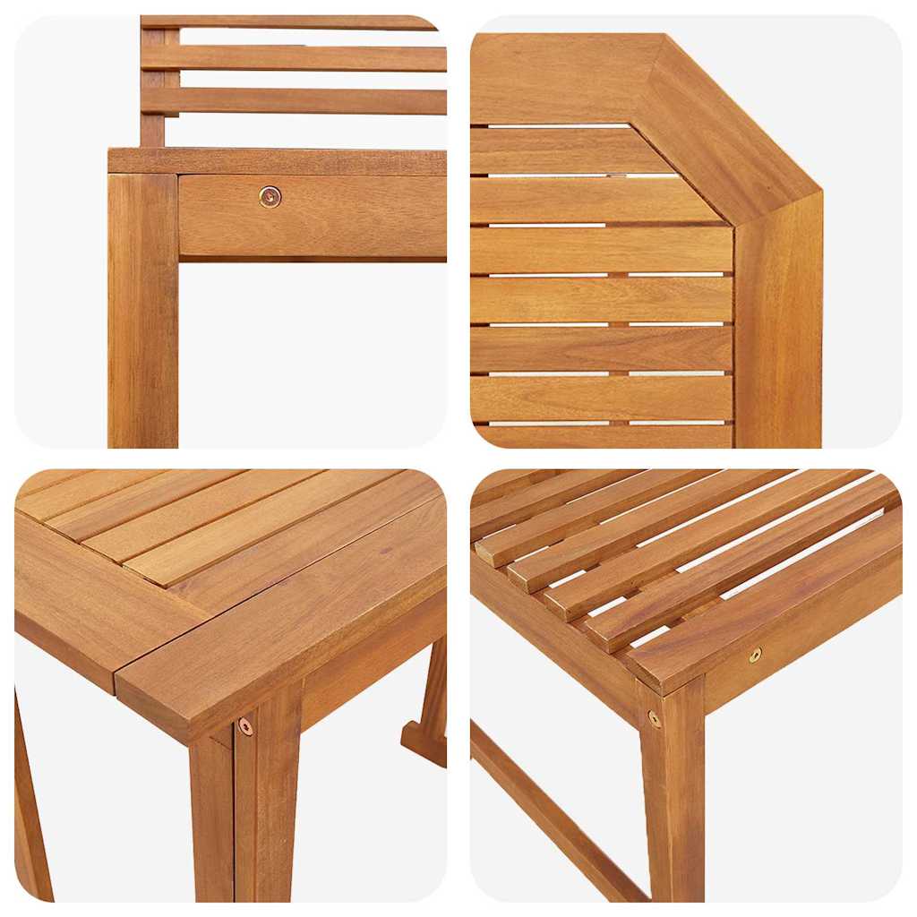 Tuin Bistro Set 3 pcs Bruin Massief Acaciahout is nu te koop bij PeponiXL, paradijselijk wonen!