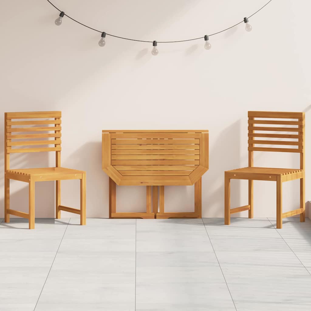 Tuin Bistro Set 3 pcs Bruin Massief Acaciahout is nu te koop bij PeponiXL, paradijselijk wonen!