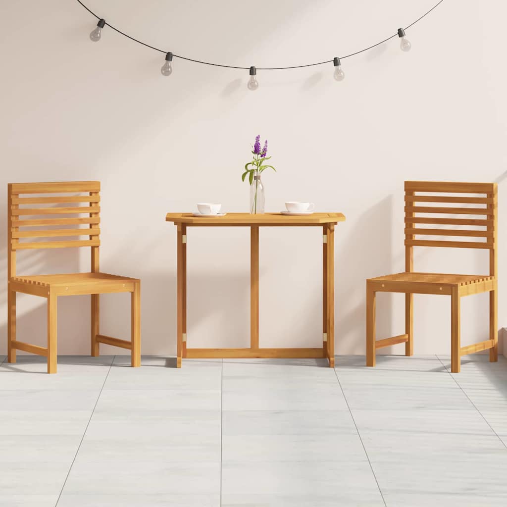 Tuin Bistro Set 3 pcs Bruin Massief Acaciahout is nu te koop bij PeponiXL, paradijselijk wonen!