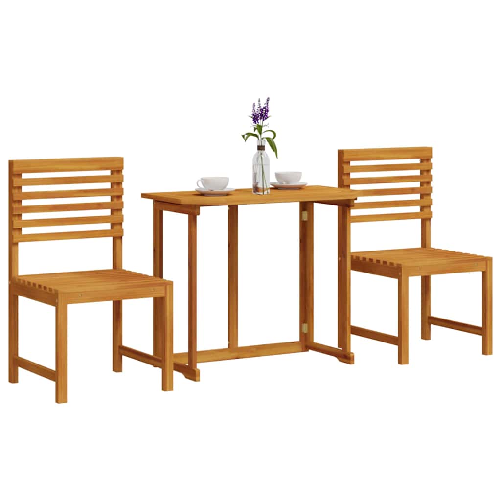 Tuin Bistro Set 3 pcs Bruin Massief Acaciahout is nu te koop bij PeponiXL, paradijselijk wonen!