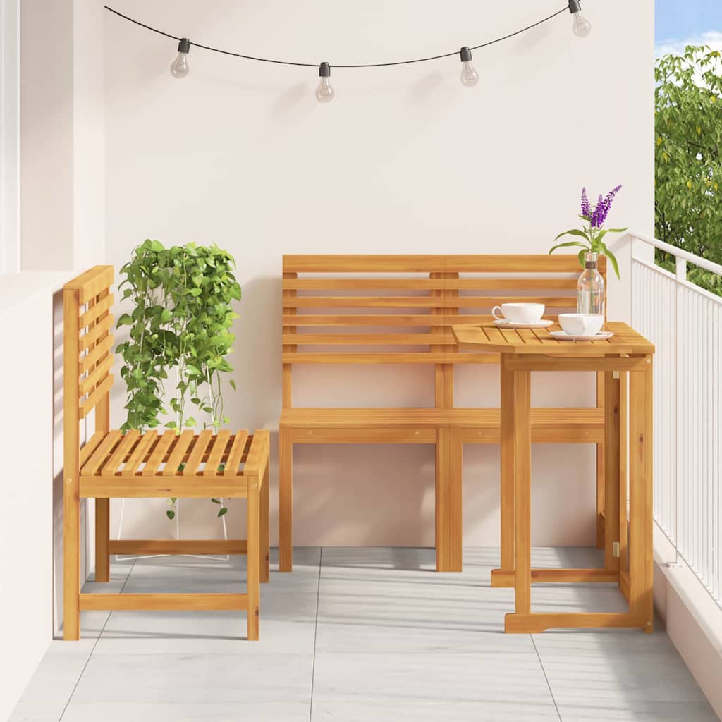 Tuin Bistro Set 3 pcs Bruin Massief Acaciahout