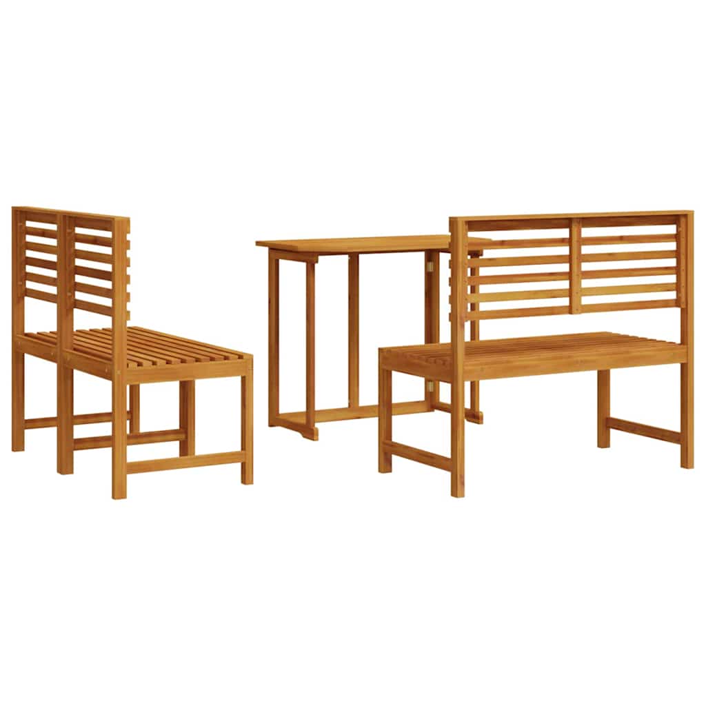 Tuin Bistro Set 3 pcs Bruin Massief Acaciahout