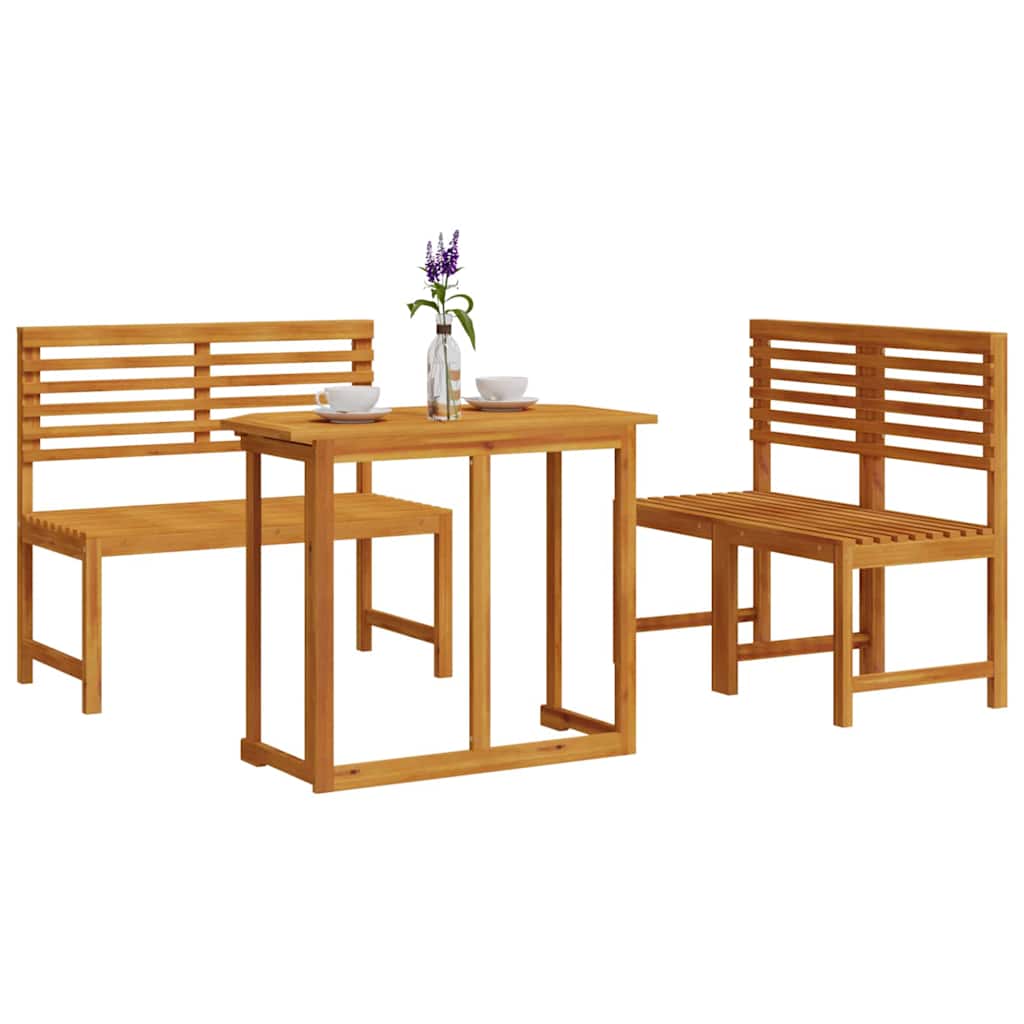 Tuin Bistro Set 3 pcs Bruin Massief Acaciahout