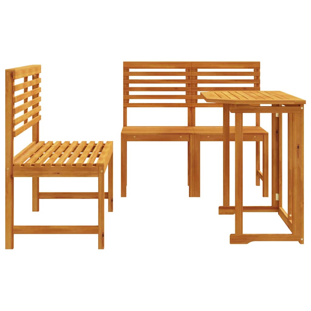 Tuin Bistro Set 3 pcs Bruin Massief Acaciahout