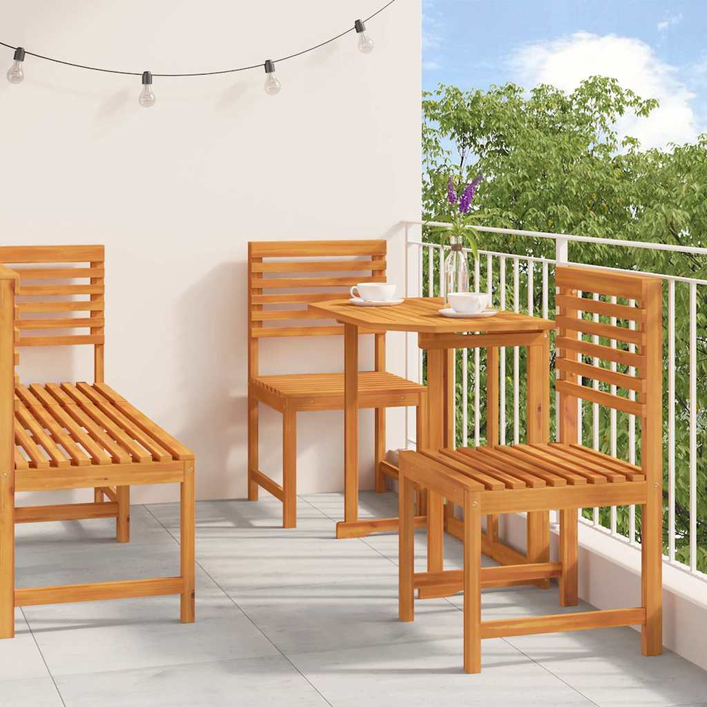Tuin Bistro Set 5 pcs Bruin Massief Acaciahout