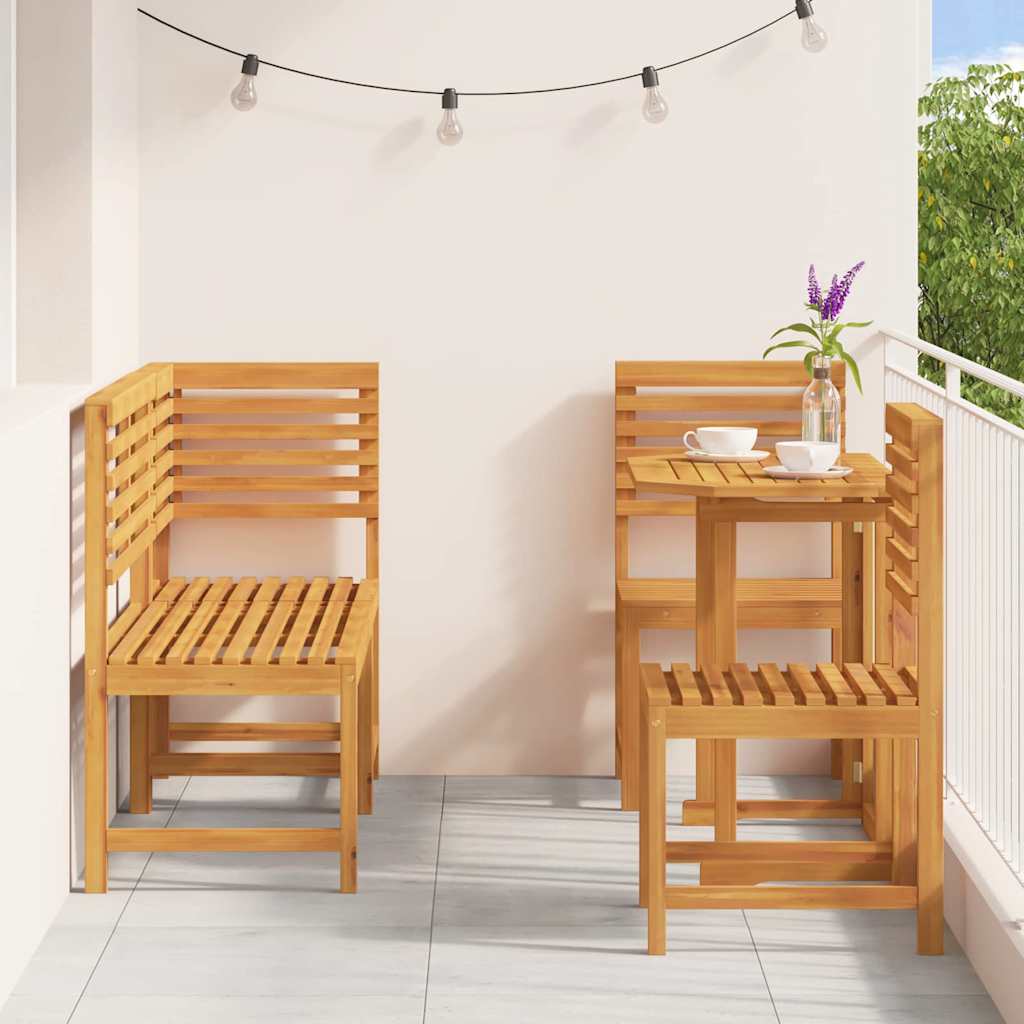Tuin Bistro Set 5 pcs Bruin Massief Acaciahout