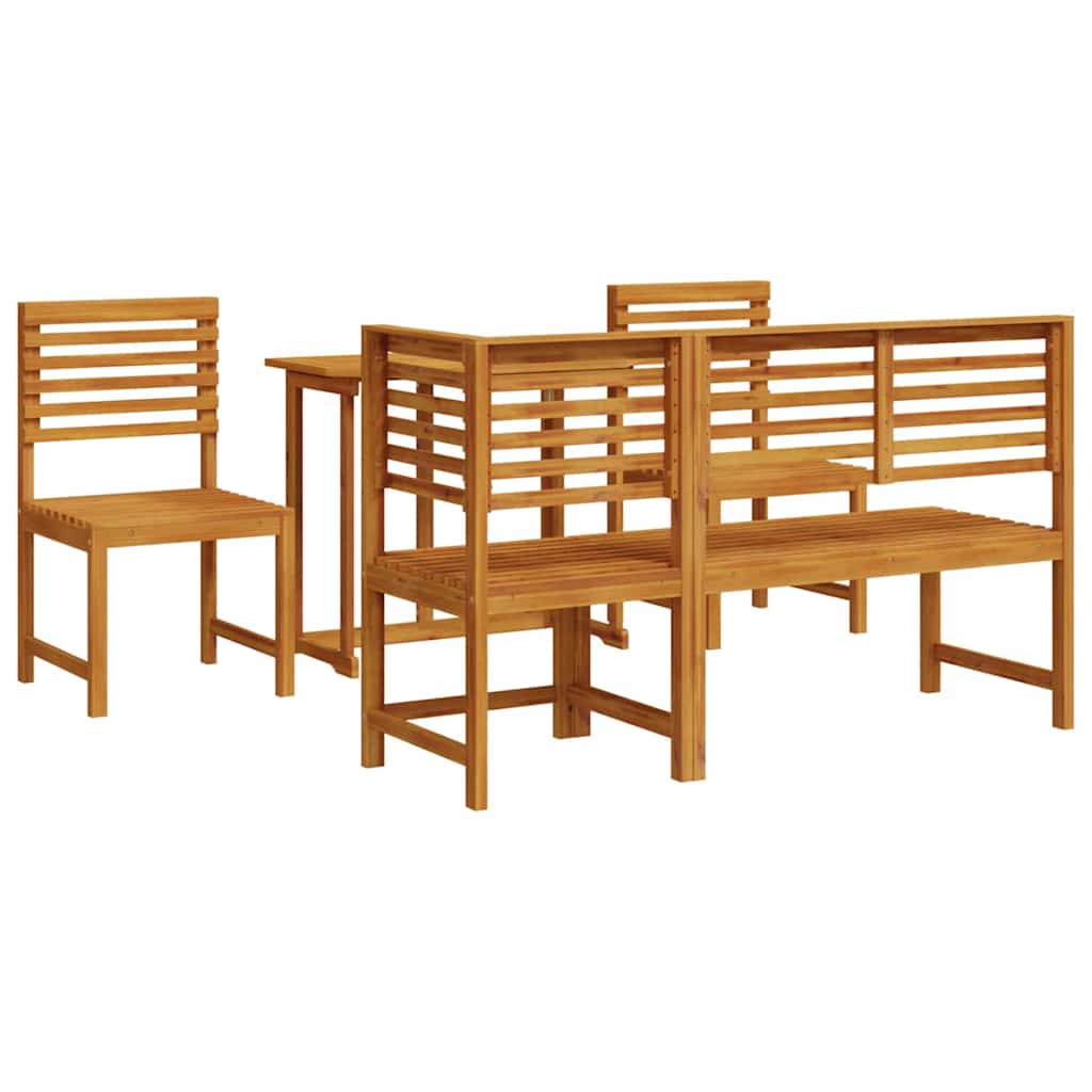 Tuin Bistro Set 5 pcs Bruin Massief Acaciahout