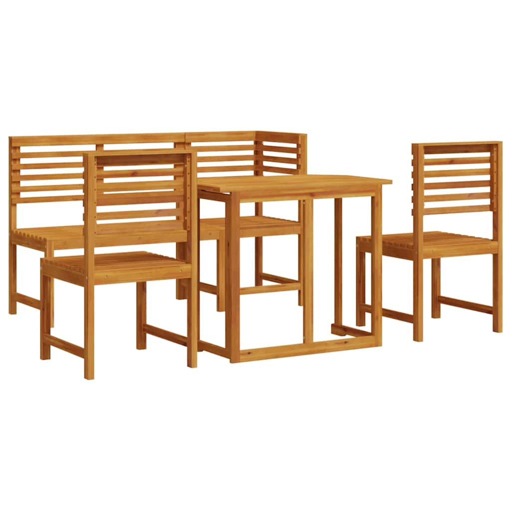 Tuin Bistro Set 5 pcs Bruin Massief Acaciahout