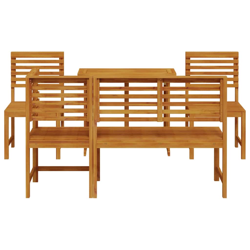 Tuin Bistro Set 5 pcs Bruin Massief Acaciahout