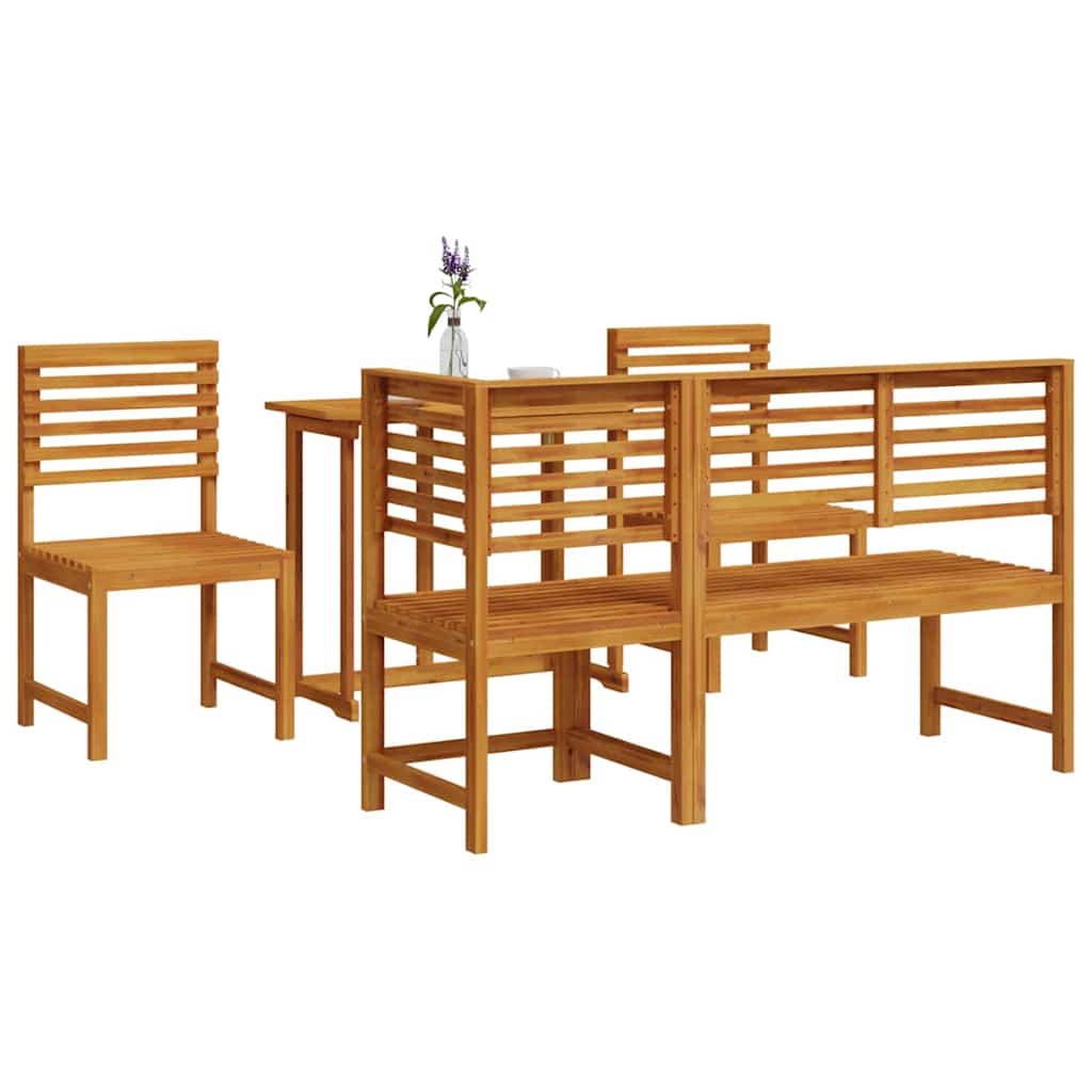 Tuin Bistro Set 5 pcs Bruin Massief Acaciahout