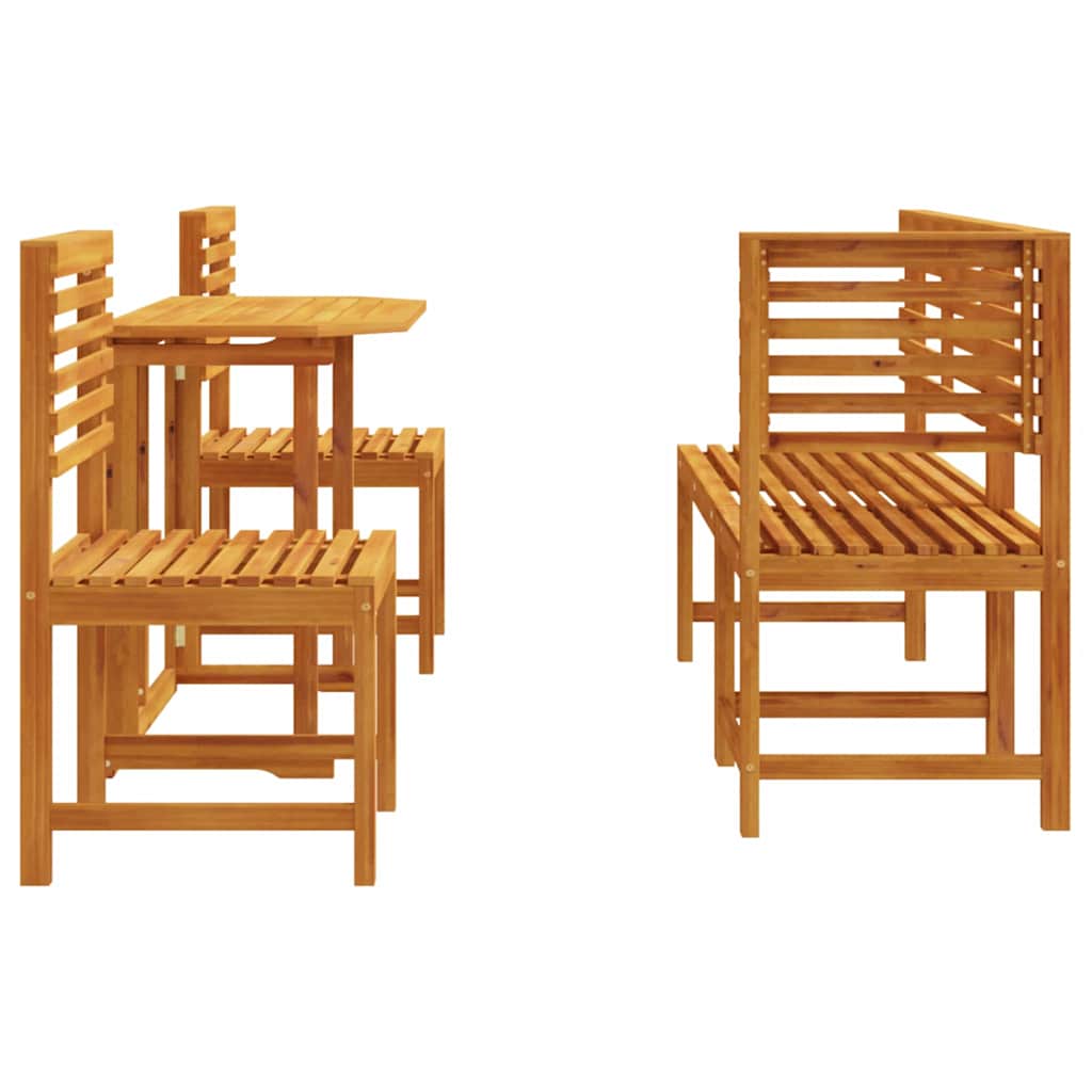 Tuin Bistro Set 5 pcs Bruin Massief Acaciahout