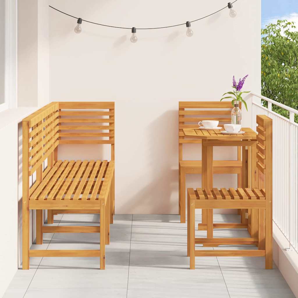 Tuin Bistro Set 6 pcs Bruin Massief Acaciahout