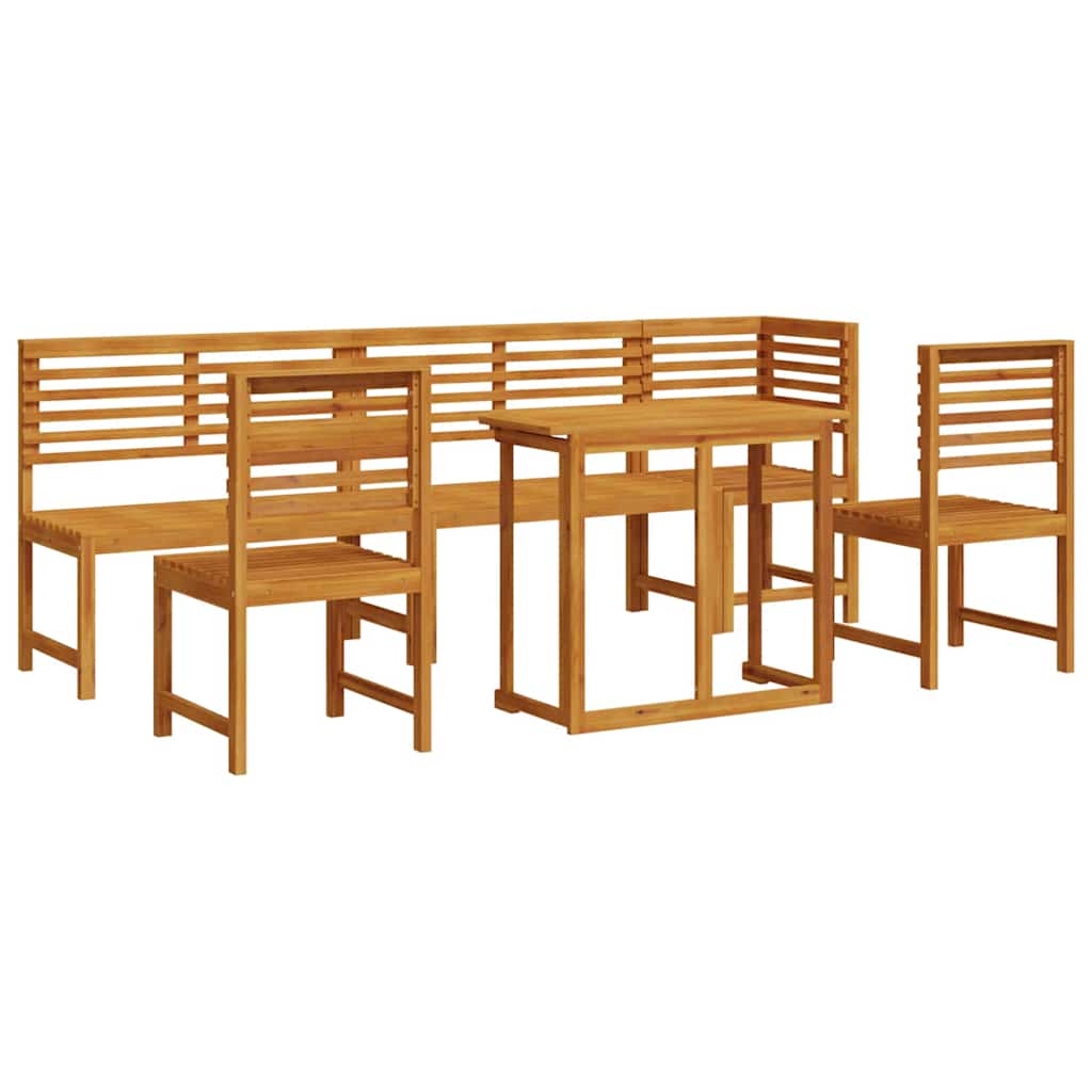 Tuin Bistro Set 6 pcs Bruin Massief Acaciahout