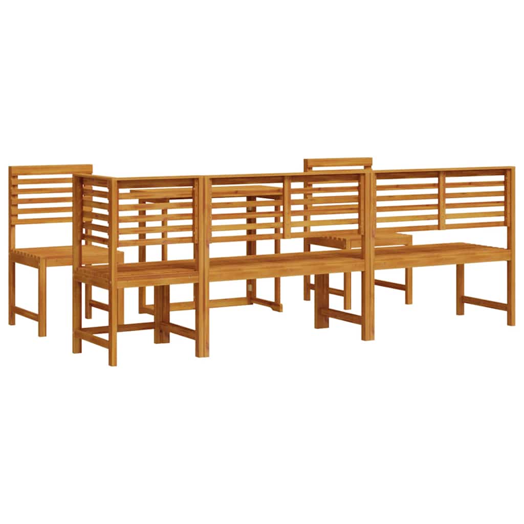 Tuin Bistro Set 6 pcs Bruin Massief Acaciahout