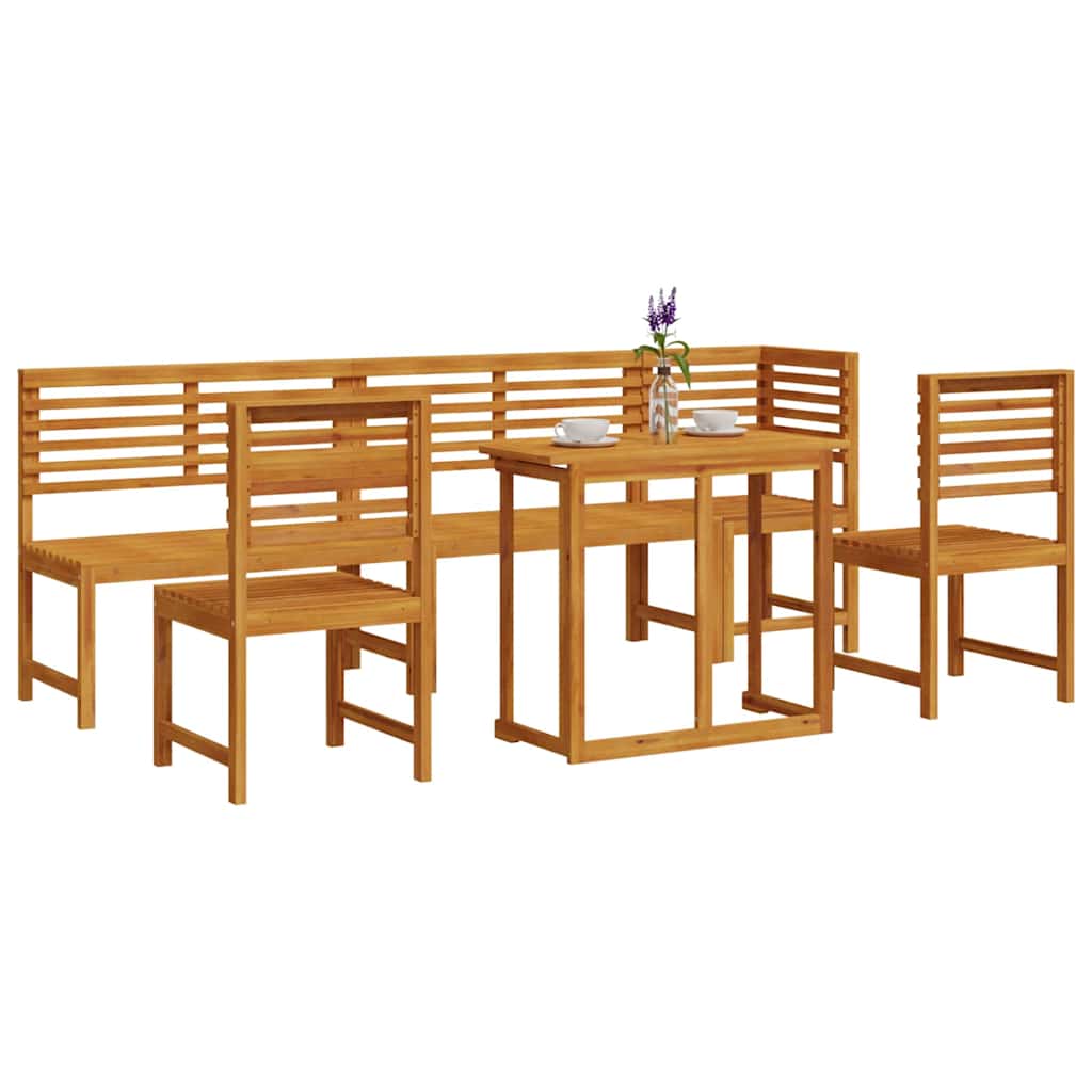 Tuin Bistro Set 6 pcs Bruin Massief Acaciahout
