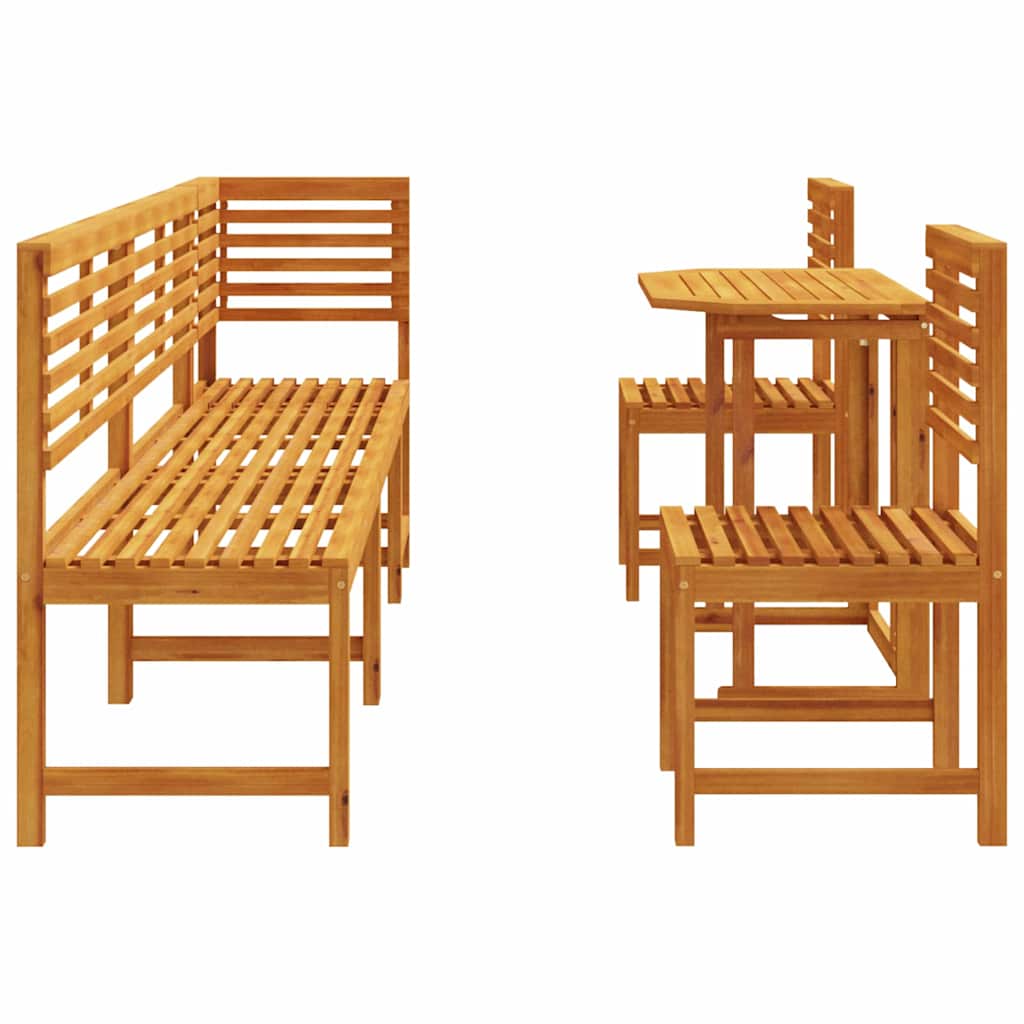 Tuin Bistro Set 6 pcs Bruin Massief Acaciahout