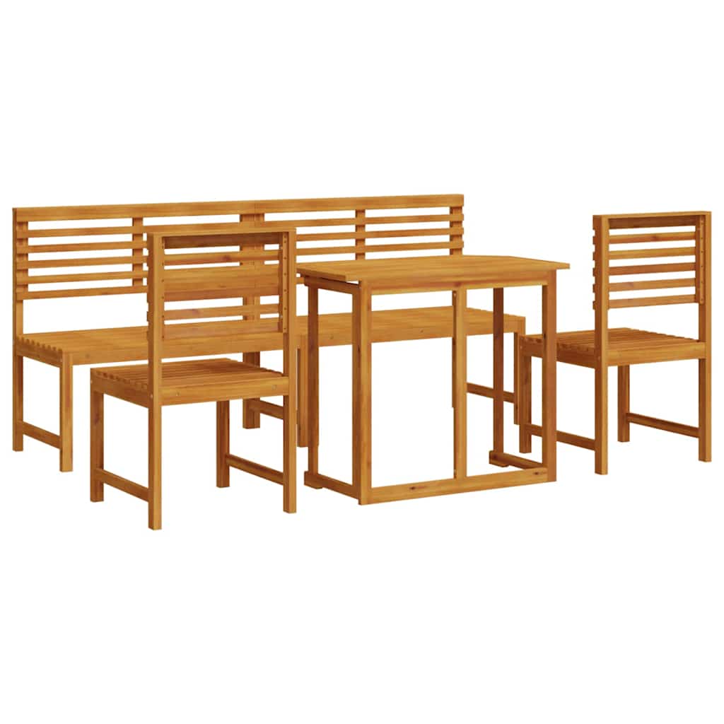 Tuin Bistro Set 5 pcs Bruin Massief Acaciahout is nu te koop bij PeponiXL, paradijselijk wonen!