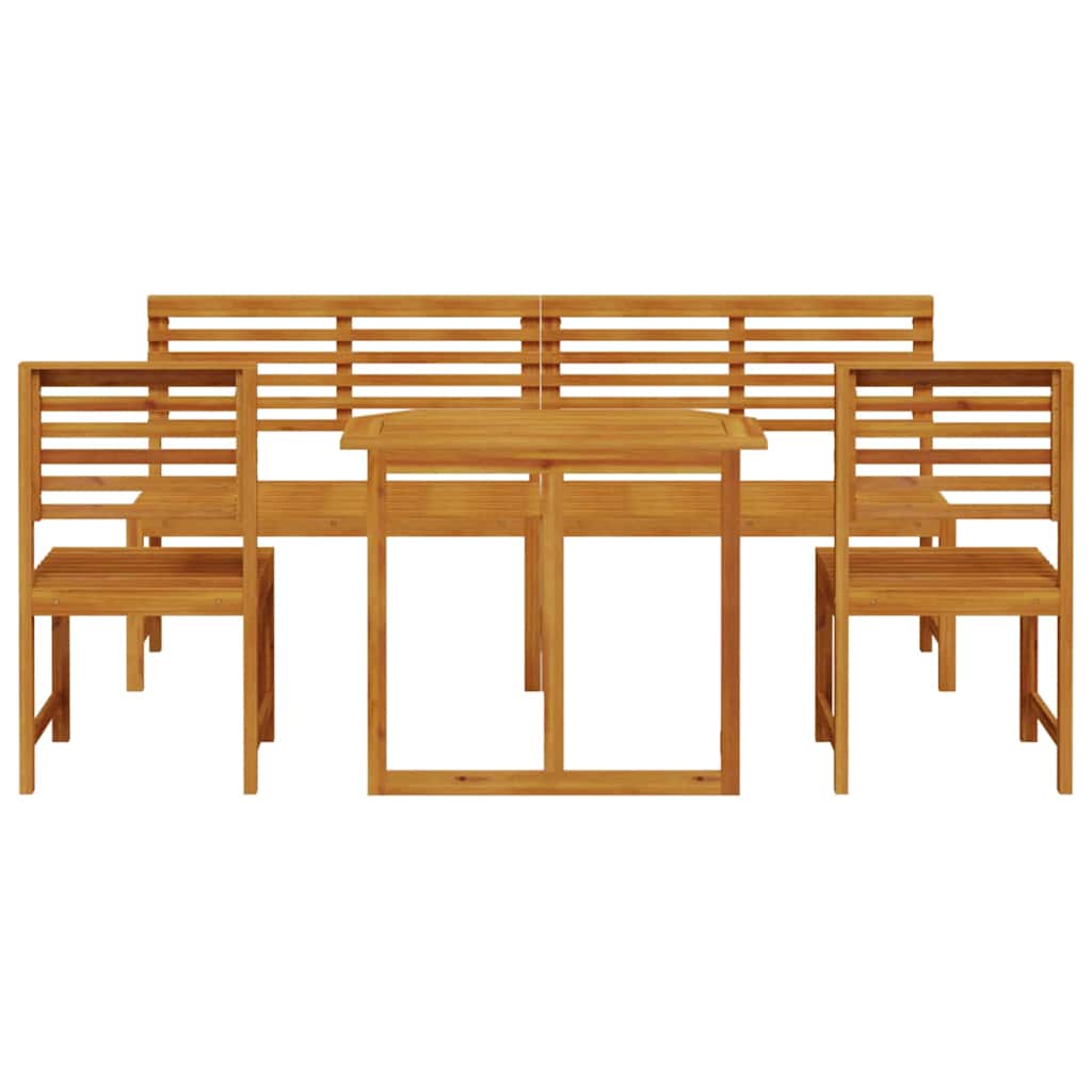 Tuin Bistro Set 5 pcs Bruin Massief Acaciahout is nu te koop bij PeponiXL, paradijselijk wonen!