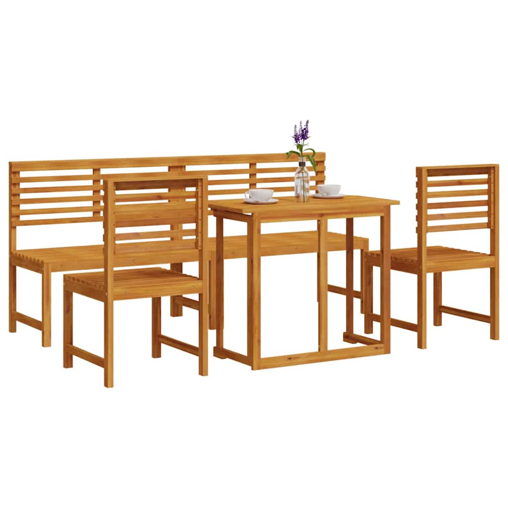 Tuin Bistro Set 5 pcs Bruin Massief Acaciahout is nu te koop bij PeponiXL, paradijselijk wonen!