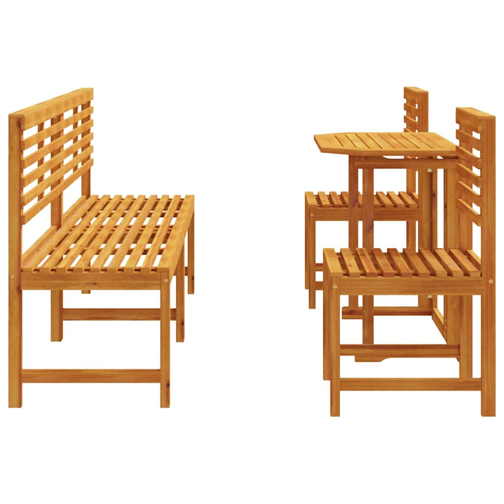 Tuin Bistro Set 5 pcs Bruin Massief Acaciahout is nu te koop bij PeponiXL, paradijselijk wonen!