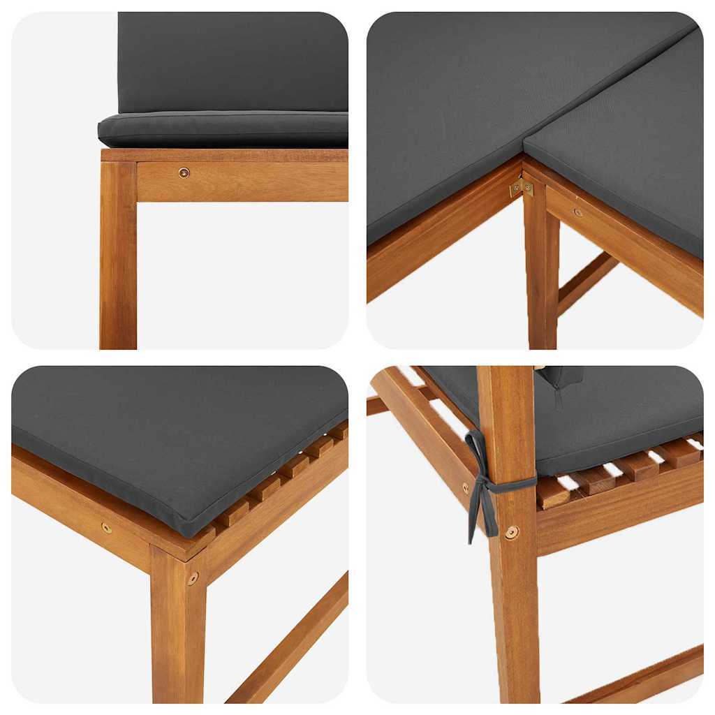 Tuinbankset 3 pcs Bruin Massief Acaciahout is nu te koop bij PeponiXL, paradijselijk wonen!