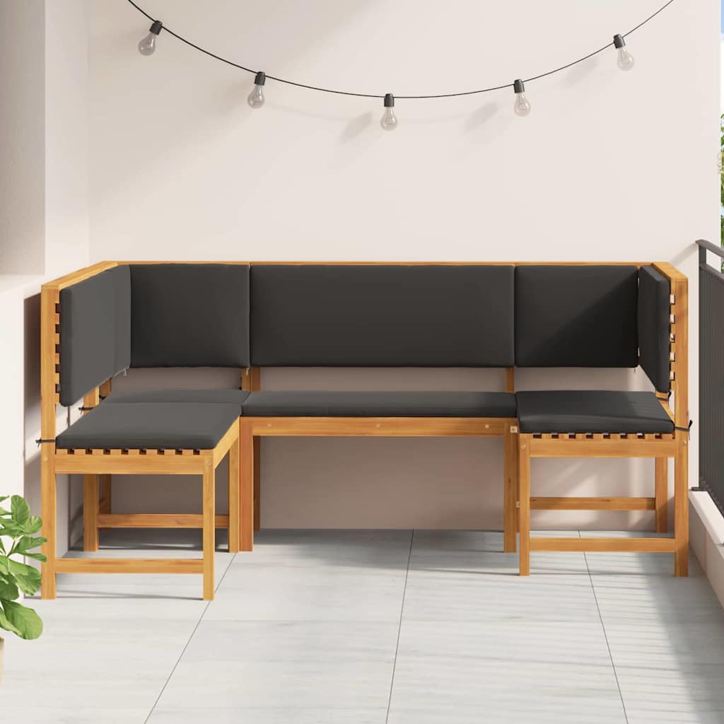 Tuinbankset 3 pcs Bruin Massief Acaciahout is nu te koop bij PeponiXL, paradijselijk wonen!