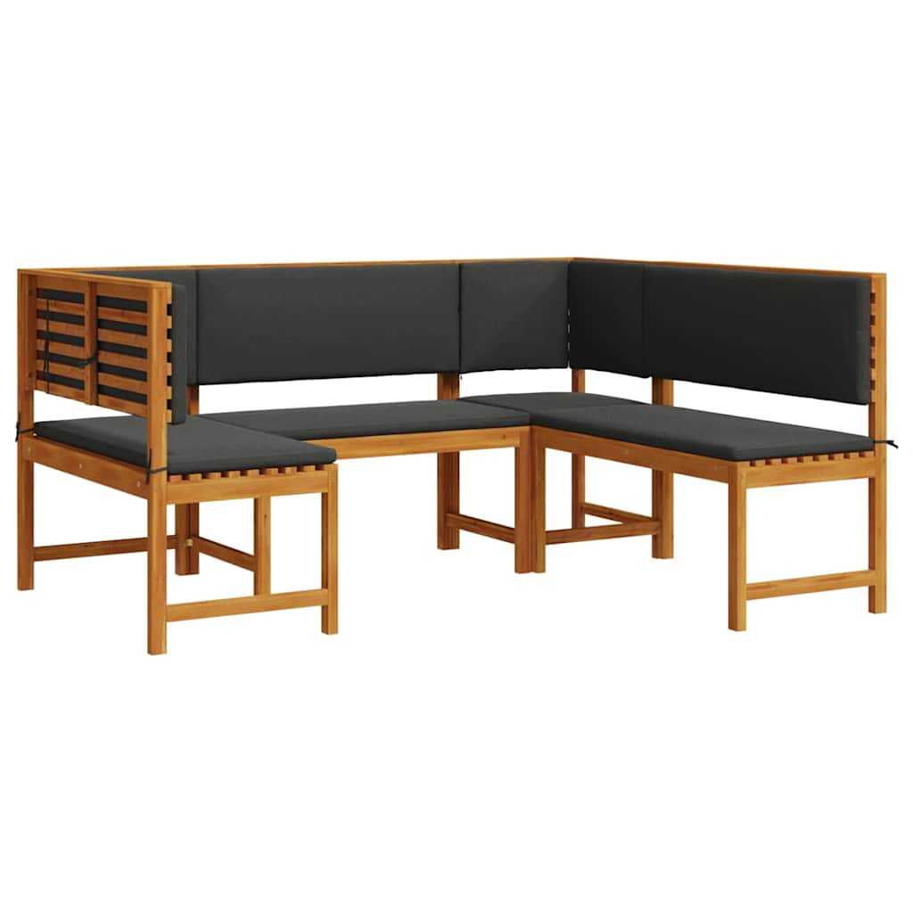 Tuinbankset 3 pcs Bruin Massief Acaciahout is nu te koop bij PeponiXL, paradijselijk wonen!