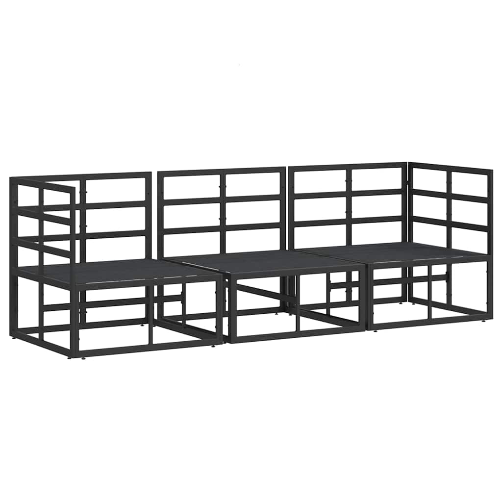 Buitenmeubilair met kussen 3 Stuk Zwart en Anthraciet Metaal is nu te koop bij PeponiXL, paradijselijk wonen!