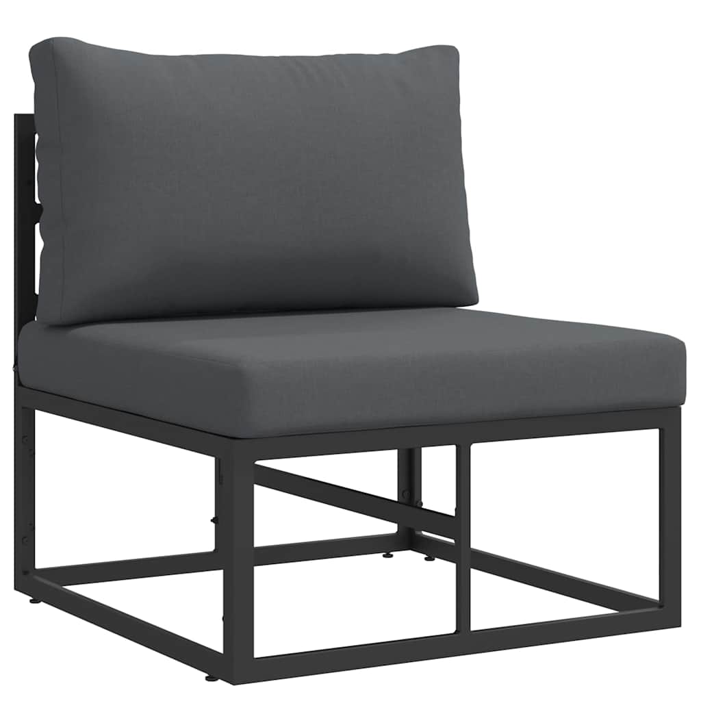 Buitenmeubilair met kussen 3 Stuk Zwart en Anthraciet Metaal is nu te koop bij PeponiXL, paradijselijk wonen!
