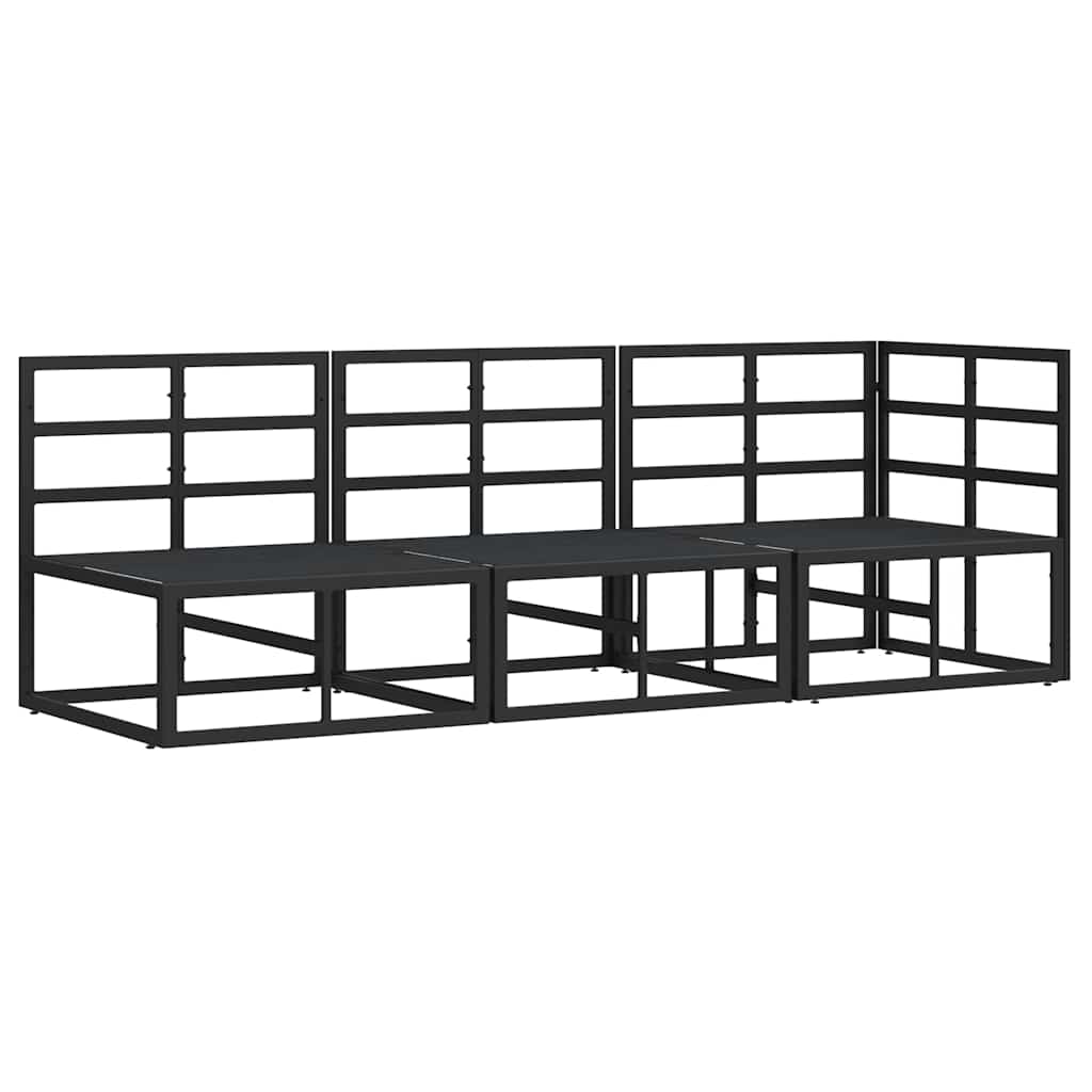 Buitenmeubilair met kussen 3 Stuk Zwart en Anthraciet Metaal is nu te koop bij PeponiXL, paradijselijk wonen!