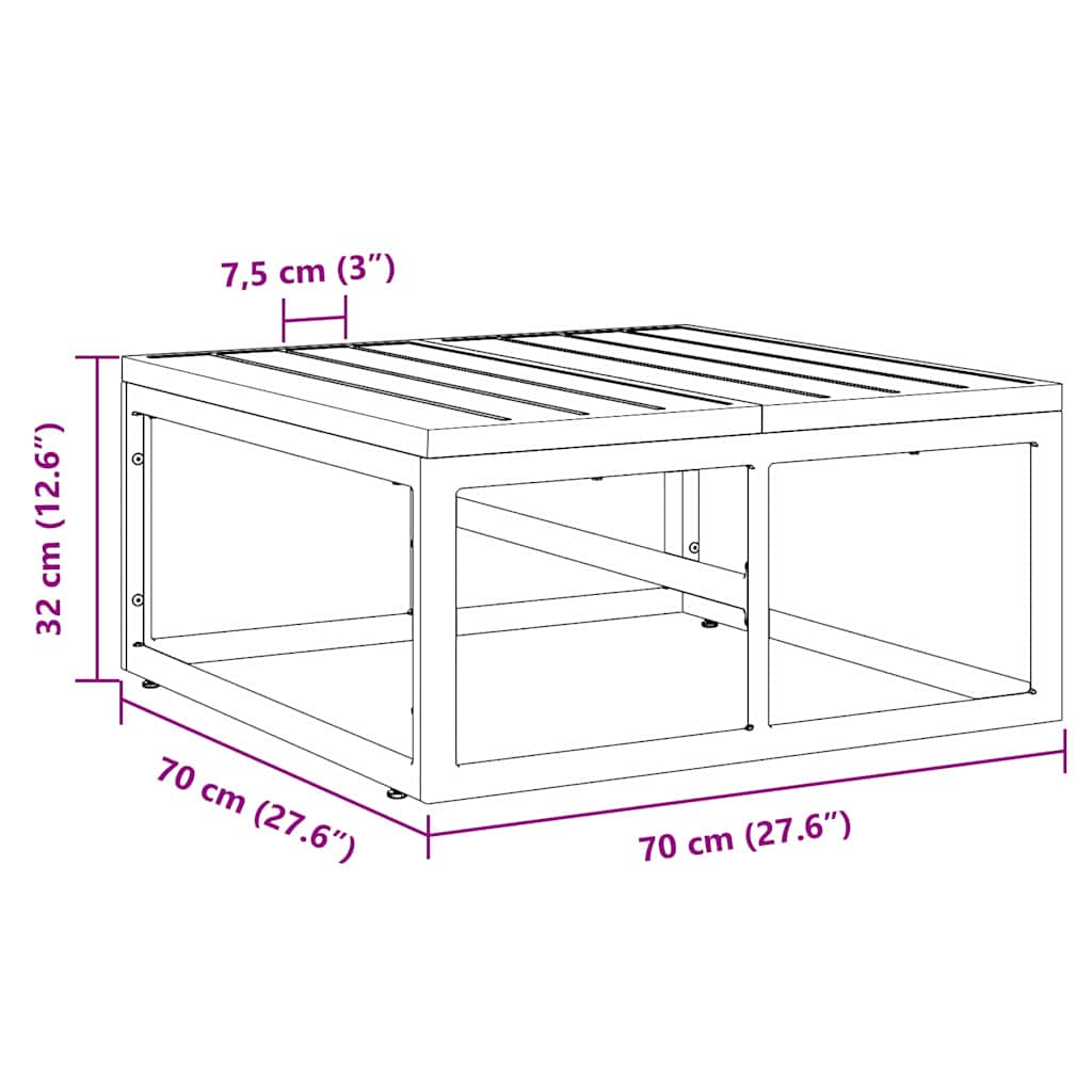 Buitenmeubilair Zwart 70 x 70 x 32 cm Metaal is nu te koop bij PeponiXL, paradijselijk wonen!