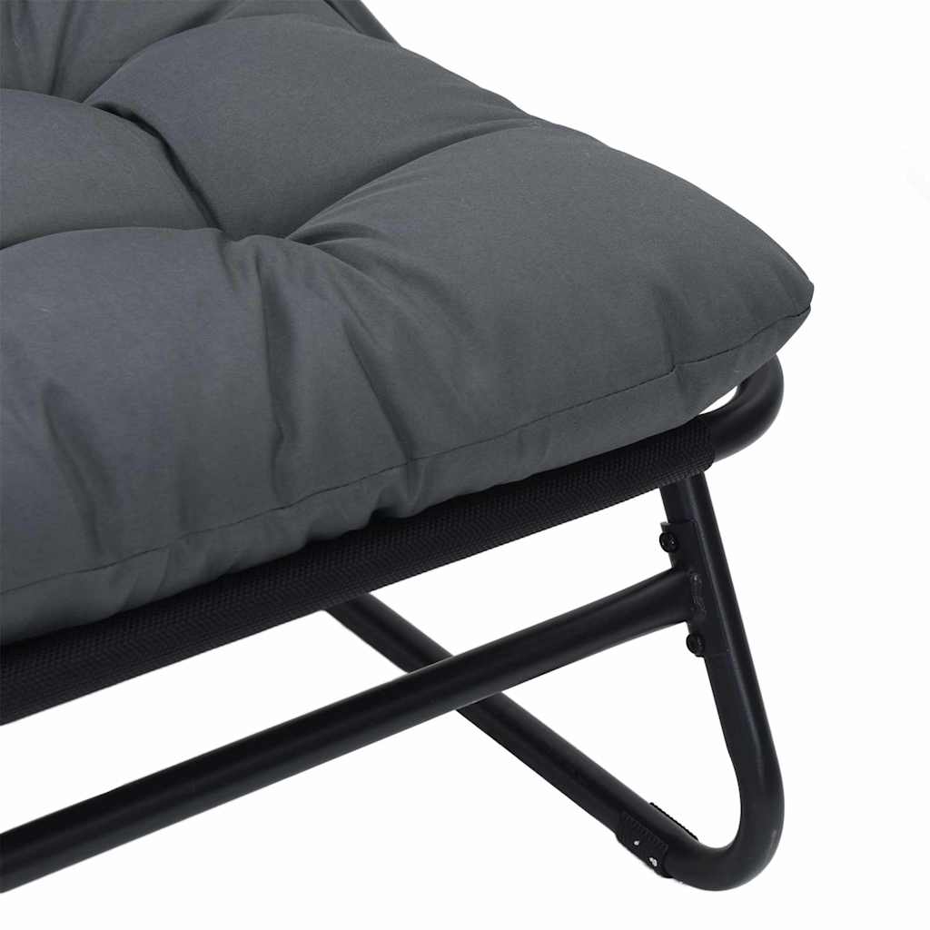 Tuinmeubelen met kussen 3 pcs Zwart Gepoedercoat staal is nu te koop bij PeponiXL, paradijselijk wonen!