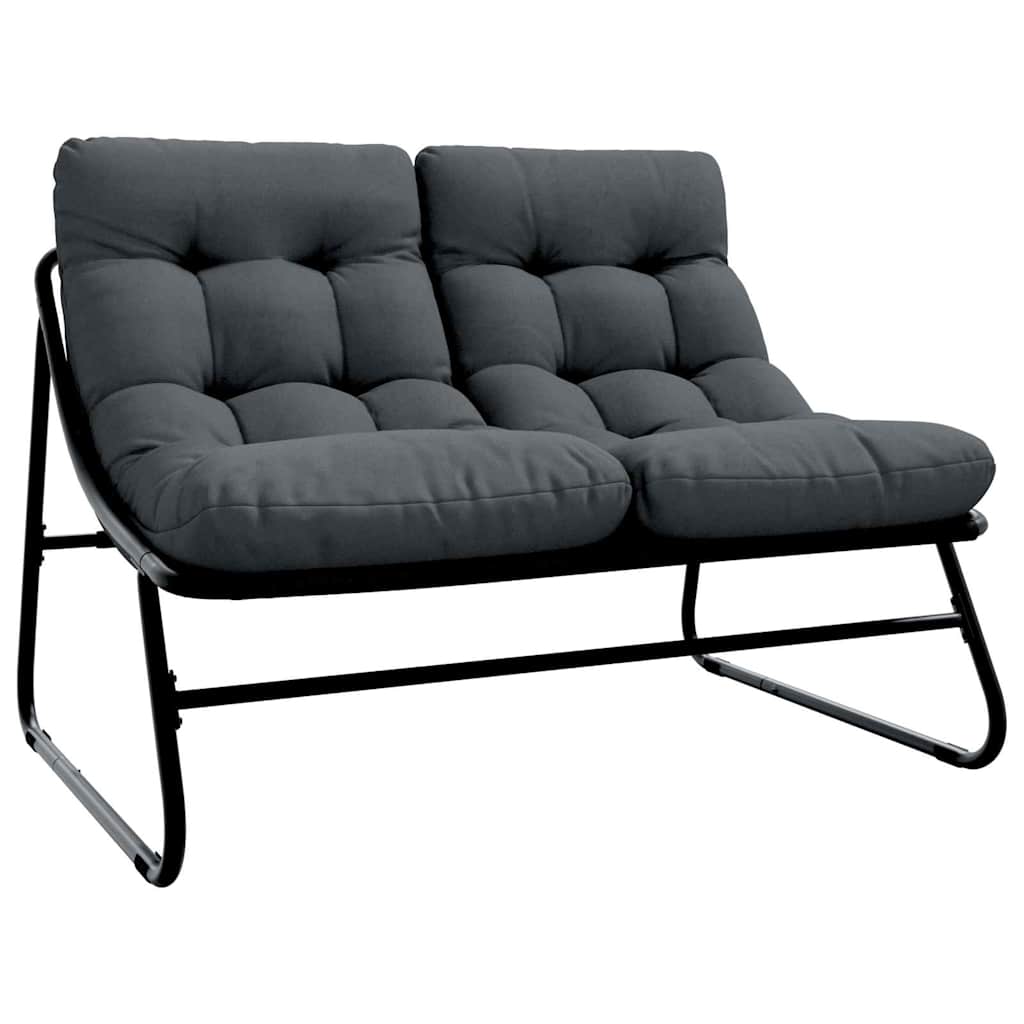 Tuinmeubelen met kussen 3 pcs Zwart Gepoedercoat staal is nu te koop bij PeponiXL, paradijselijk wonen!