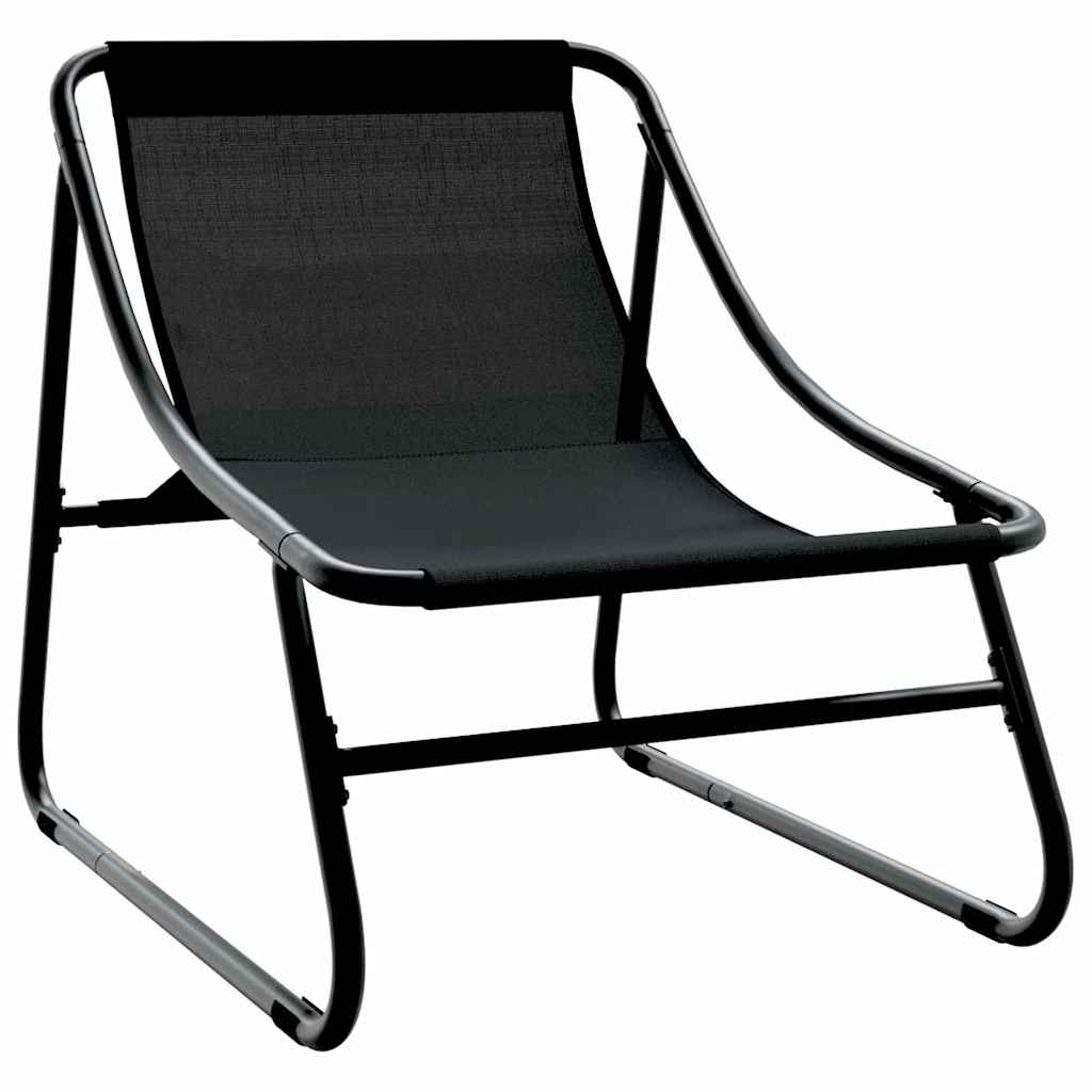 Tuinmeubelen met kussen 3 pcs Zwart Gepoedercoat staal is nu te koop bij PeponiXL, paradijselijk wonen!