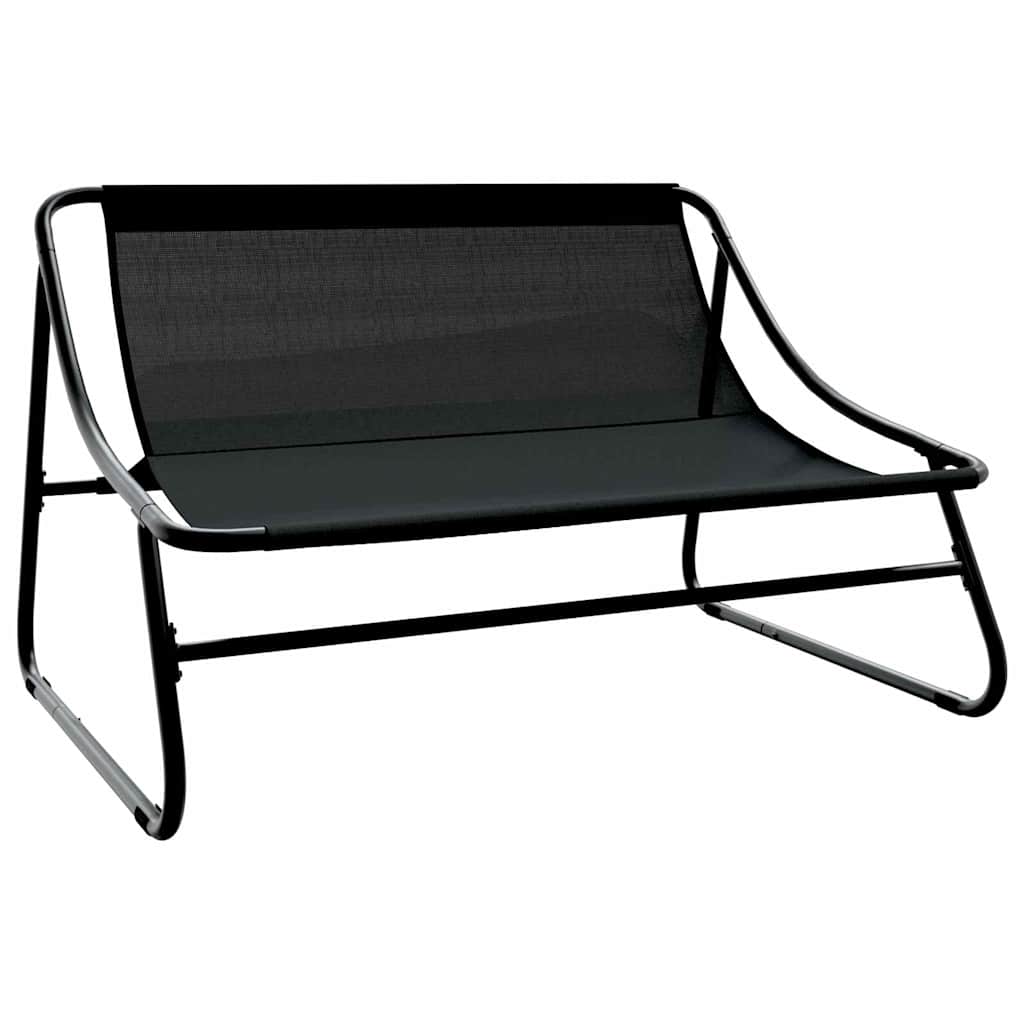 Tuinmeubelen met kussen 3 pcs Zwart Gepoedercoat staal is nu te koop bij PeponiXL, paradijselijk wonen!
