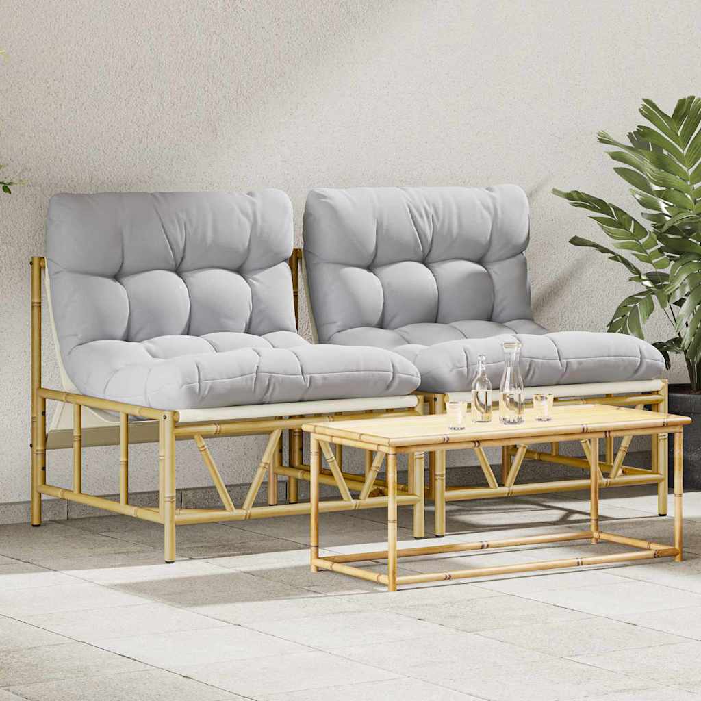 Buiten zitplaatsen met kussen 2 pcs Lichtgrijs Staal is nu te koop bij PeponiXL, paradijselijk wonen!