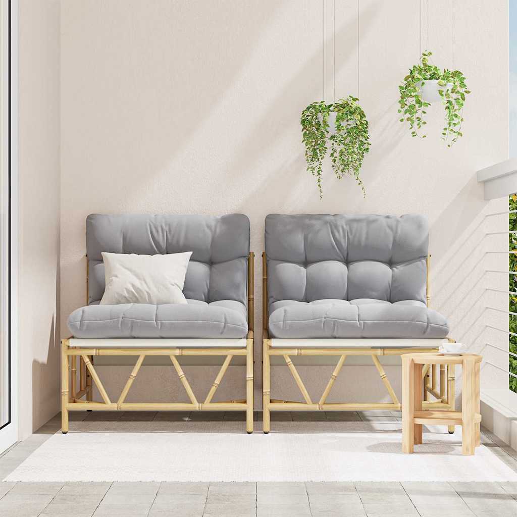 Buiten zitplaatsen met kussen 2 pcs Lichtgrijs Staal is nu te koop bij PeponiXL, paradijselijk wonen!
