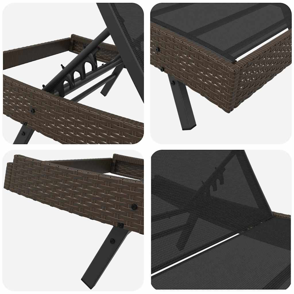 Ligstoel 197 x 70 x 82 cm poly rattan is nu te koop bij PeponiXL, paradijselijk wonen!