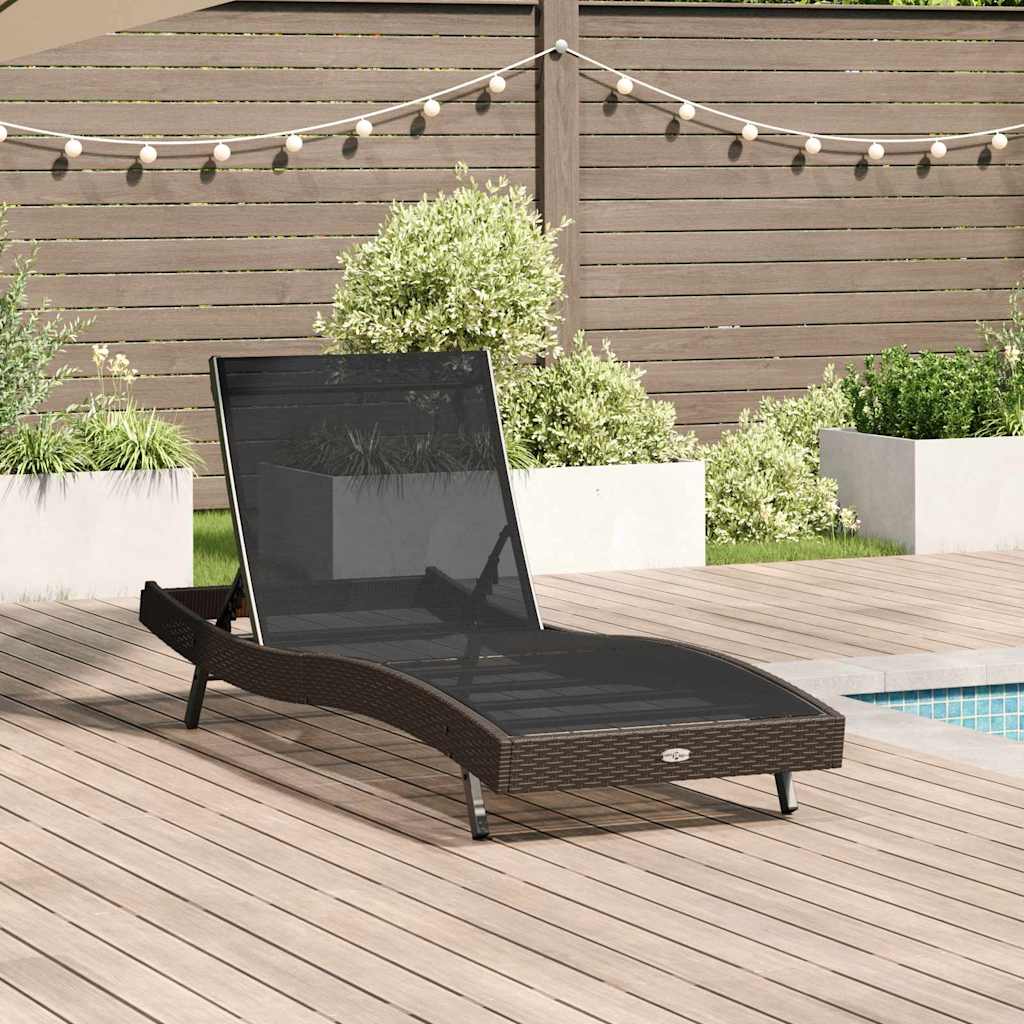 Ligstoel 197 x 70 x 82 cm poly rattan is nu te koop bij PeponiXL, paradijselijk wonen!