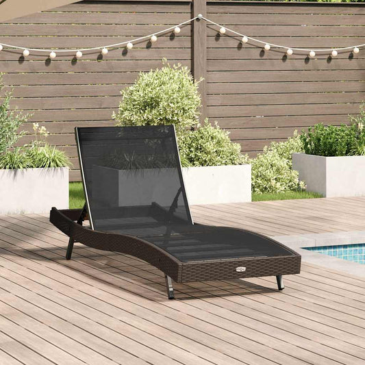 Ligstoel 197 x 70 x 82 cm poly rattan is nu te koop bij PeponiXL, paradijselijk wonen!