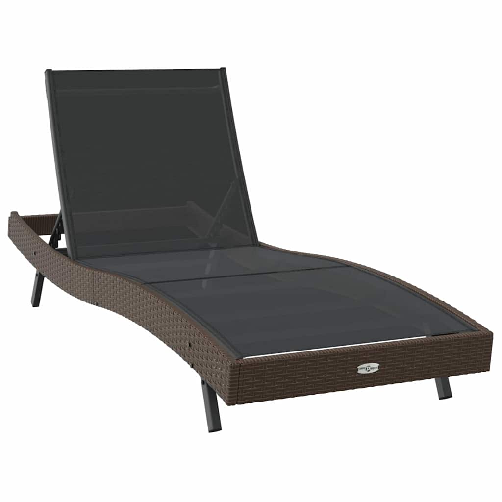 Ligstoel 197 x 70 x 82 cm poly rattan is nu te koop bij PeponiXL, paradijselijk wonen!