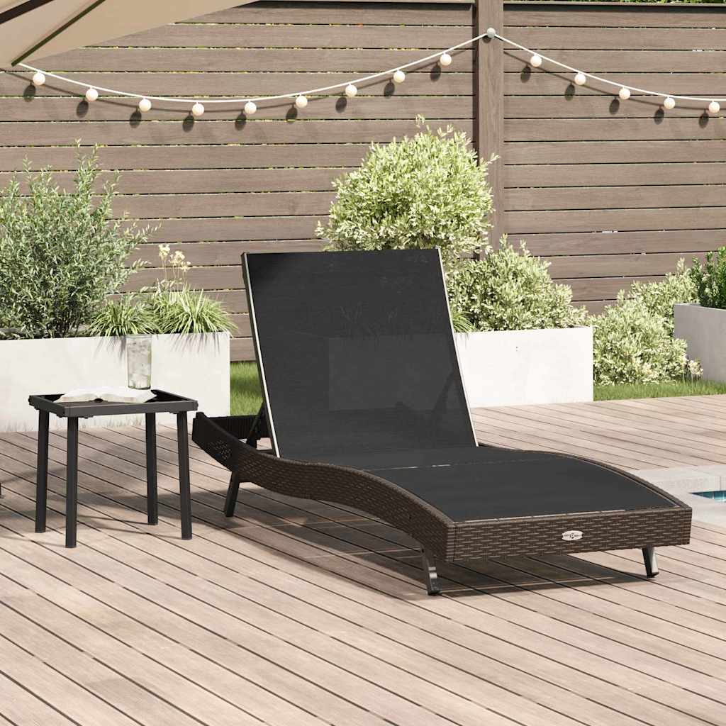 Ligstoel 2 pcs Zwart en Bruin poly rattan is nu te koop bij PeponiXL, paradijselijk wonen!