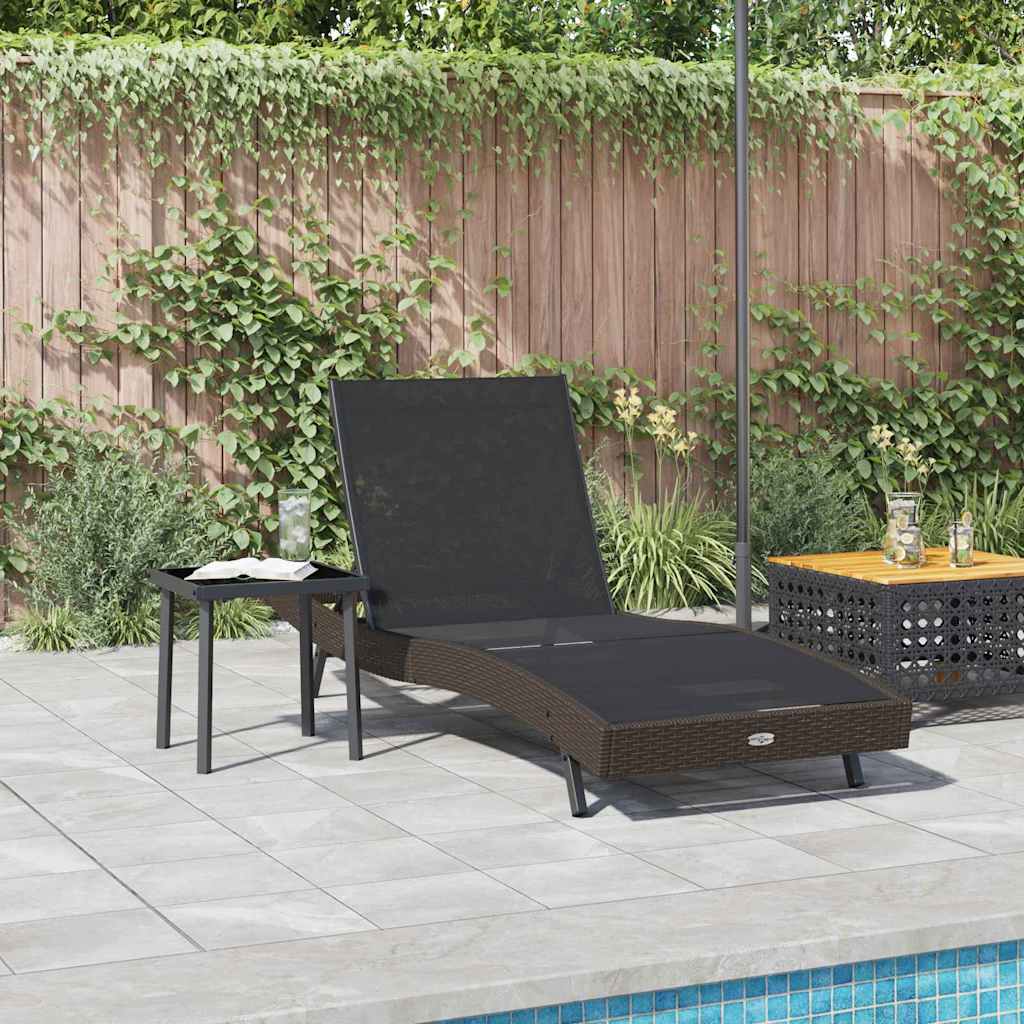 Ligstoel 2 pcs Zwart en Bruin poly rattan is nu te koop bij PeponiXL, paradijselijk wonen!